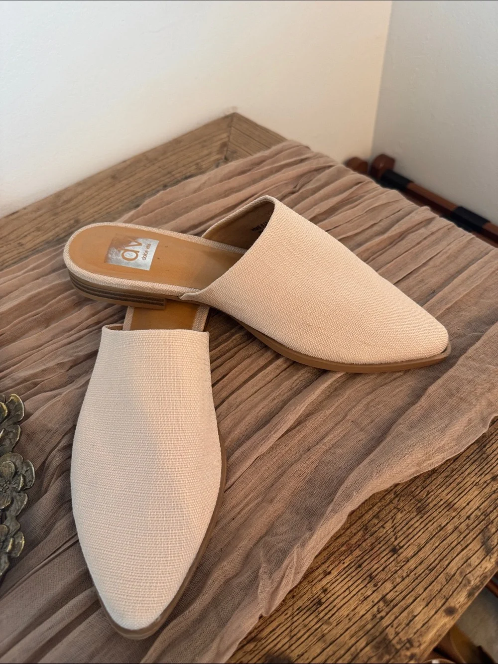 DV by Dolce Vita Light Nude Pointed-Toe Slip-On Mules - Picture 5 of 6